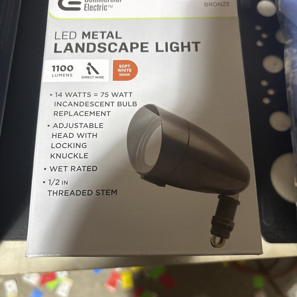 LOT OF 2 Commercial Electric 1100 Lumens‎ Line Voltage Hardwired Landscape Light